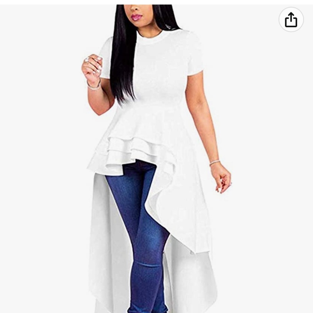 Never worn asymmetrical white top